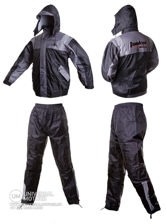 Дождевик мото TANKED TRC20 (штаны+куртка), в мешочке, материал 190T POLY TAFFETA, серый (16263407515858)