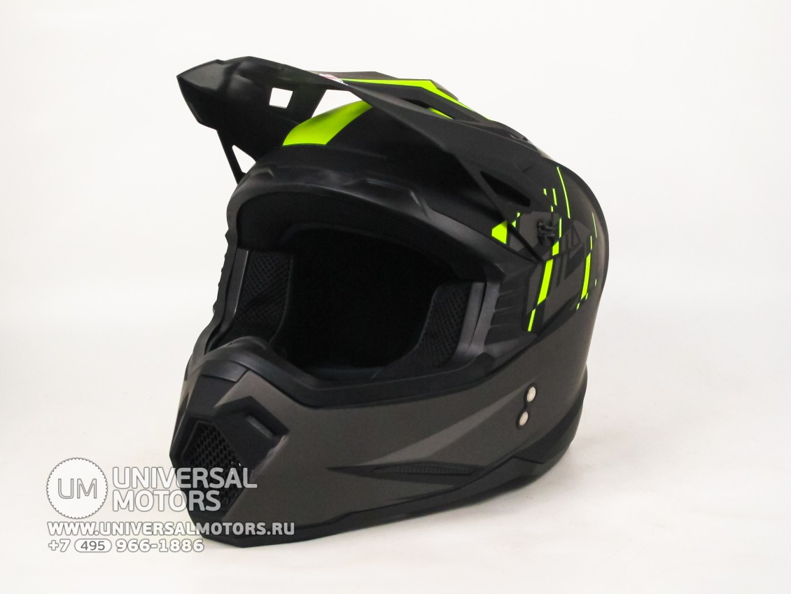 Шлем (кроссовый) Ataki MX801 Strike Hi-Vis желтый/черный матовый (15175081485125)