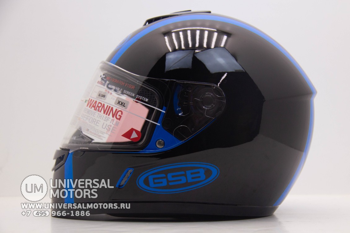 Шлем GSB G-349 BLACK&BLUE (16571247524024)