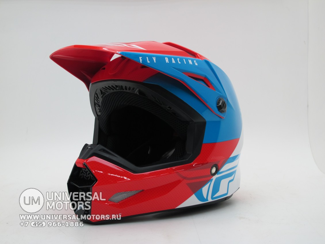 Шлем (кроссовый) FLY RACING KINETIC STRAIGHT EDGE красный/белый/синий (16081103237317)