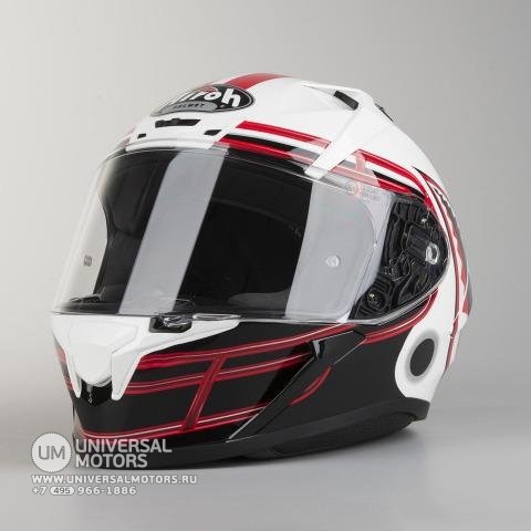 Шлем Airoh Valor Touchdown белый, черный, красный (16295653733191)