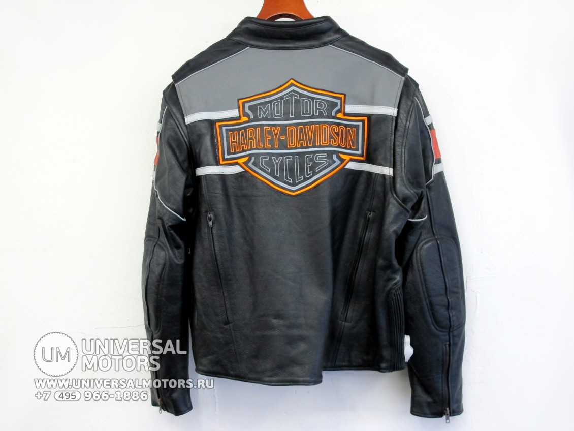 Куртка H-D One Pure Biker Style HB Leather Jacket Black/Grey (16335309877755)