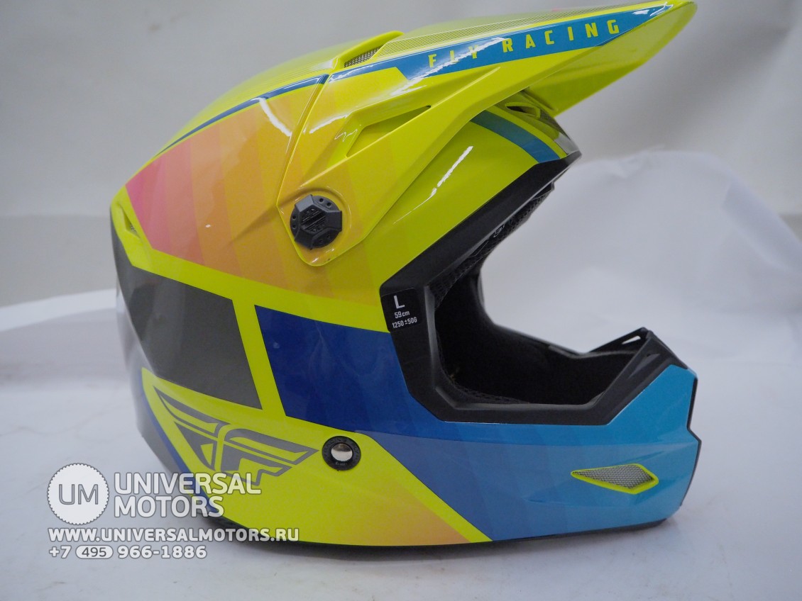 Шлем кроссовый FLY RACING KINETIC Drift желтый/серый (16445767513366)