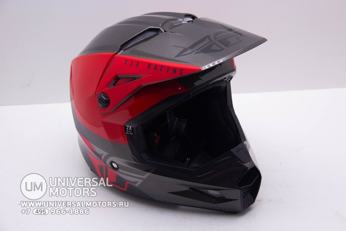Шлем кроссовый FLY RACING KINETIC Straight Edge красный/черный/серый (16560821962016)
