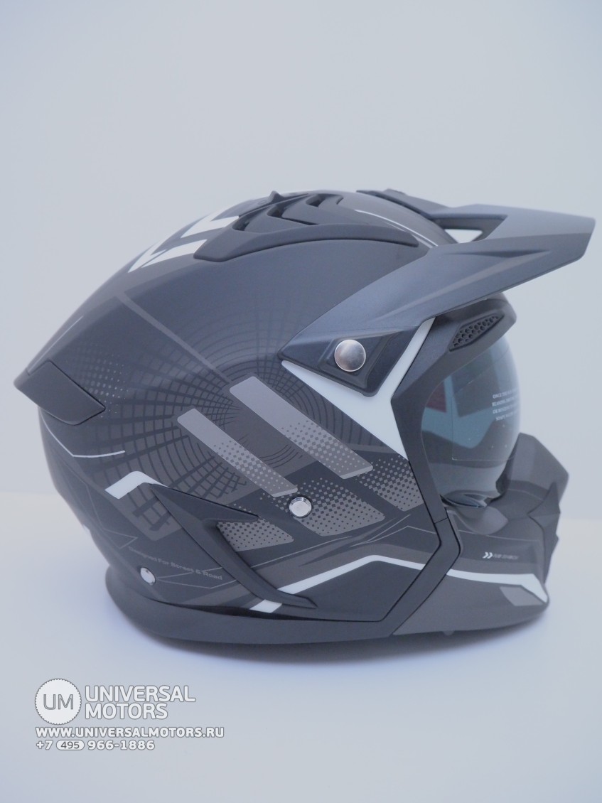 Шлем мотард GTX 690 #6 GREY/WHITE BLACK (1651589605168)