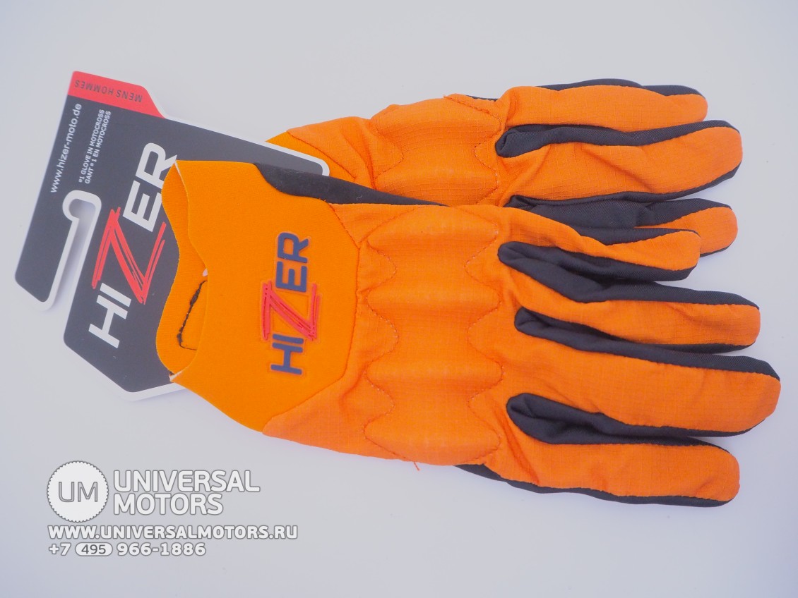 Перчатки мото HIZER #4 Black/Orange (16515877841246)