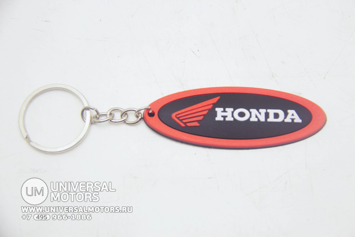 Брелок "Хонда" овальный красный 7,5*2,5 см. (16566878420235)