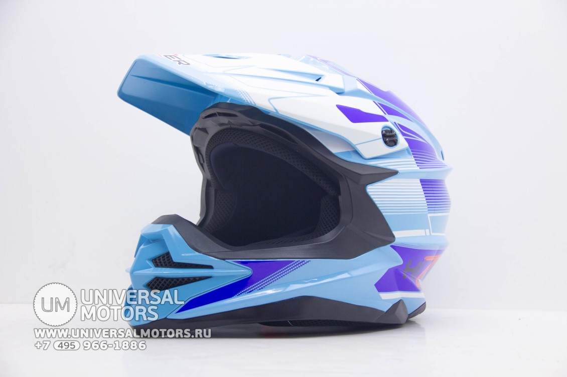 Шлем мото кроссовый HIZER J6803 Blue #8 (16595199993485)