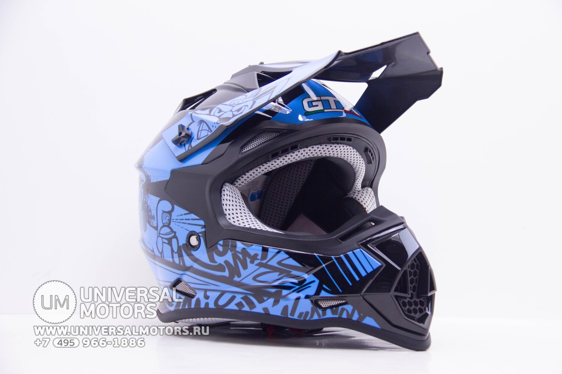Шлем кроссовый GTX 632S #3 Black/Blue детский (16594305487577)