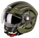 Шлем (открытый со стеклом) Nitro NP-100J Heavy зеленый (хаки) матовый