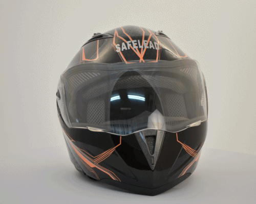 Шлем TRANSFORMER "Safelead" LX-118 NEW Рисунок черный Q62-O BLACK с встр. очками солнцезащитными