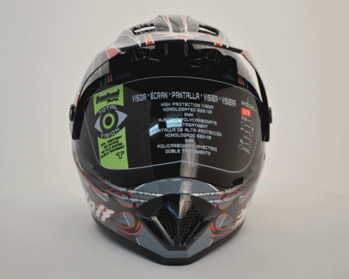 Шлем кроссовый TANKED Х-370 со стеклом (очки не надо)