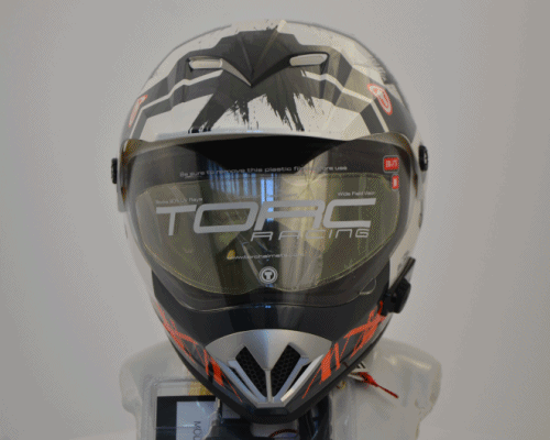 Шлем кроссовый со стеклом ТORC T-37S Bluetooth Зимний Dakar c маской отсекателем