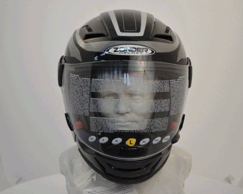 Шлем интеграл ZONDER-611A Solid Black/TT2 отстегивающийся подбородок