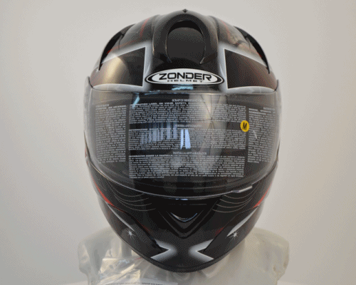 Шлем интеграл ZONDER-806 Metallic Black/II15 Red встроенные солнцезащитные очки