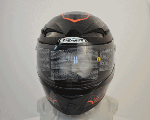 Шлем интеграл ZONDER-807 A Metallic Black/ZZ1 Orange встроенные солнцезащитные очки