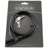 Замок-трос с комплектом ключей KAGAMI, 8mmx95см., черный - 308/2 MID