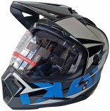 Шлем мотард ATAKI JK802 Rampage серый/синий глянцевый