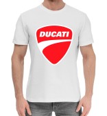 Футболка мужская хлопковая Ducati (белый/красный)