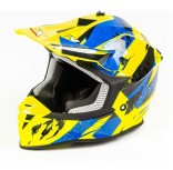 Шлем мото кроссовый GTX 633 #1 FLUO YELLOW/BLUE BLACK