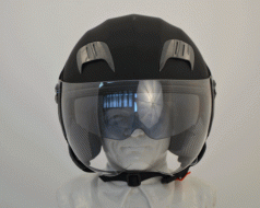 Шлем открытый "Safelead" LX-221 "колобки с доп. стеклом" мат. Черный