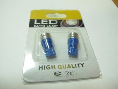 Лампа светодиодная (1 диод) LED цоколь T10 -W5W -SMD3535 1W. 12V синий,освещение салона , багажника