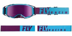 Очки для мотокросса Fly Racing Zone Pro голубые/фиолетовые зеркальные-розовые