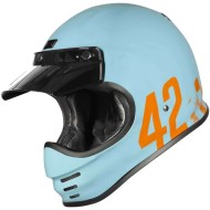 Шлем (кроссовый) Origine VIRGO Danny голубой/оранжевый/чёрный глянцевый
