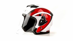 Шлем мото HIZER J222 white/red