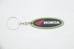 Брелок "Хонда" овальный зелёный 7,5*2,5 см.