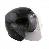 Шлем (открытый со стеклом) Ataki JK526 Solid черный глянцевый