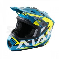 Шлем кроссовый Ataki JK801 Rampage синий/желтый глянцевый
