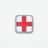 Шеврон Крест медика ПВХ бело-красный 2,5 см