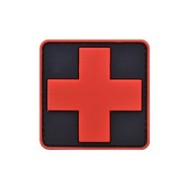 Шеврон Крест медика ПВХ черно-красный 2,5 см