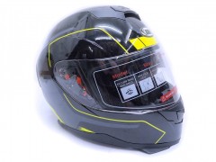Шлем интеграл COBRA JK318 с очками черный/зеленый (1)