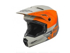 Шлем кроссовый FLY RACING KINETIC Straight Edge оранжевый/серый матовый