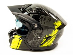 Шлем GTX 690 #2 BLACK/FLUO YELLOW GREY (мотард)