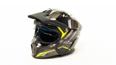 Шлем мотард GTX 690 #5 GREY/FLUO YELLOW BLACK