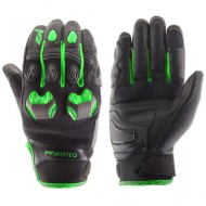 Перчатки MOTEQ Stinger, 4 клапана вентиляции, мужские, чёрные/зелёные