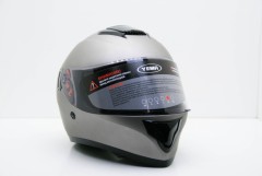 Шлем мотоциклетный Yema YM-830 визор+выдвижной тон.визор Серый матовый Проз. визор