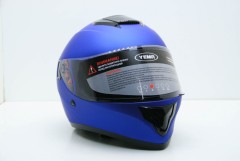 Шлем мотоциклетный Yema YM-830 визор+выдвижной тон.визор Синий матовый Проз. визор
