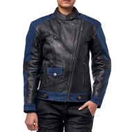 Куртка кожаная MOTEQ Teacher Jeans, женский Черный/Синий