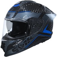 Шлем SMK TITAN CARBON NERO, цвет карбон/серый/синий