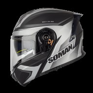 Шлем SOMAN SM965 matte silver black vision