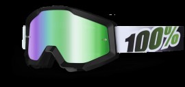 Очки 100% STRATA BLACK LIME Anti-Fog Mirror Green Lens
