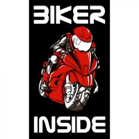 Наклейка Crazy Iron BIKER INSIDE Red