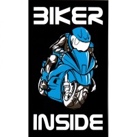 Наклейка Crazy Iron BIKER INSIDE Blue
