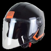 Шлем (открытый со стеклом) Origine Palio Flow черный/оранжевый/глянцевый