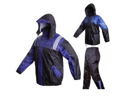 Дождевик мото TANKED TRC16 (штаны+куртка), в мешочке, материал 190T Dacron, синий