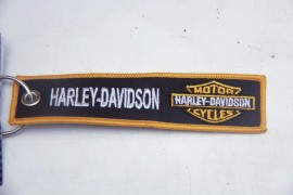 Брелок "Харлей" ткань, вышивка, чёрный 13*3 см.